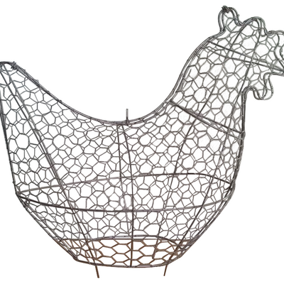 Cock wire frame for garden decoration / rooster iron topiary frame