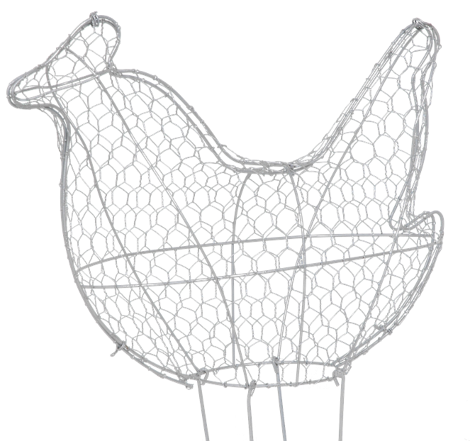 Cock wire frame for garden decoration / rooster iron topiary frame