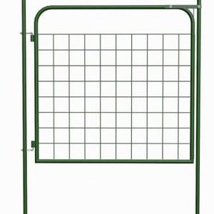 ECO Metal Garden Gate Single Wing Powder Coated Green for Farm Fence Customizable DIY Fence Accessories and Hardware