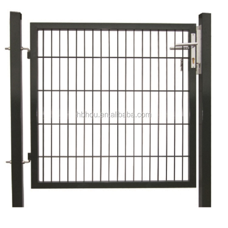 ECO Metal Garden Gate Single Wing Powder Coated Green for Farm Fence Customizable DIY Fence Accessories and Hardware