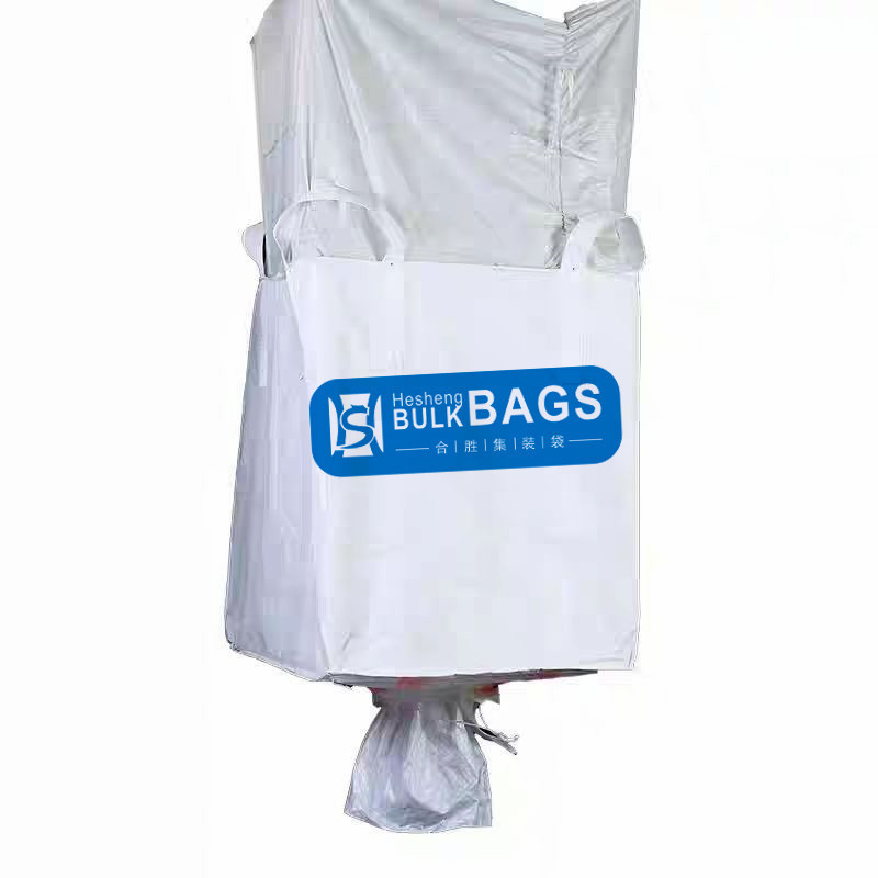 HESHENG Bag Handle Jumbo Bags for Sale Wholesale Top Skirt Customized 1000kg Bulk Storage Packing Packaging Flat Big Color White