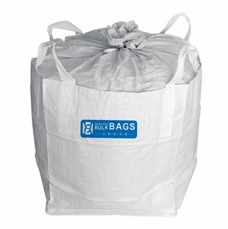 Hesheng PP woven Jumbo 1 ton big bags 1000kg fabric FIBC bag bulk  1.5 ton 1500kg  bulk Jumbo Bag