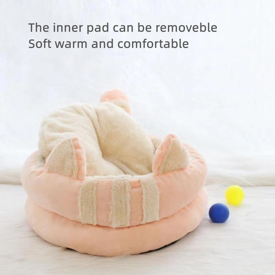 Winter small size Portable Cat Puppy Bed with Removable Cushion Warm Pet Cave Washable Pet Bed dog cat accessories