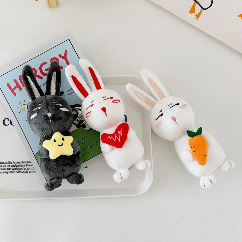 Manufacturer Rabbit doll keychain bag pendant cute plush toy creative cartoon students backpack pendant wholesale stufffed toys