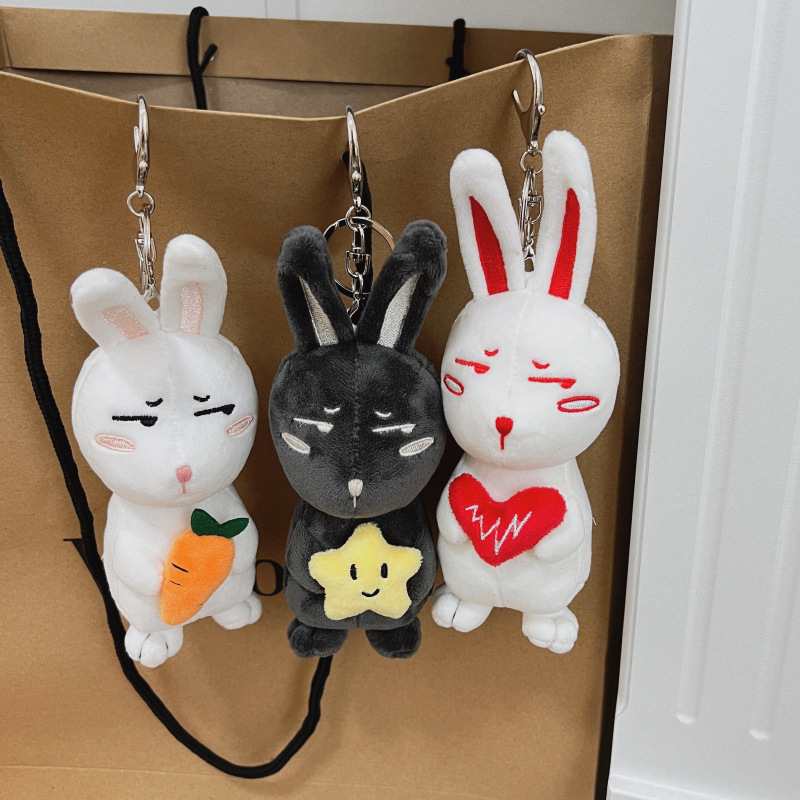 Manufacturer Rabbit doll keychain bag pendant cute plush toy creative cartoon students backpack pendant wholesale stufffed toys