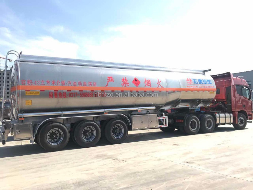 round square tanks 3 axles low price aluminum tank semi trailer for transporting combustible liquids and edible oil