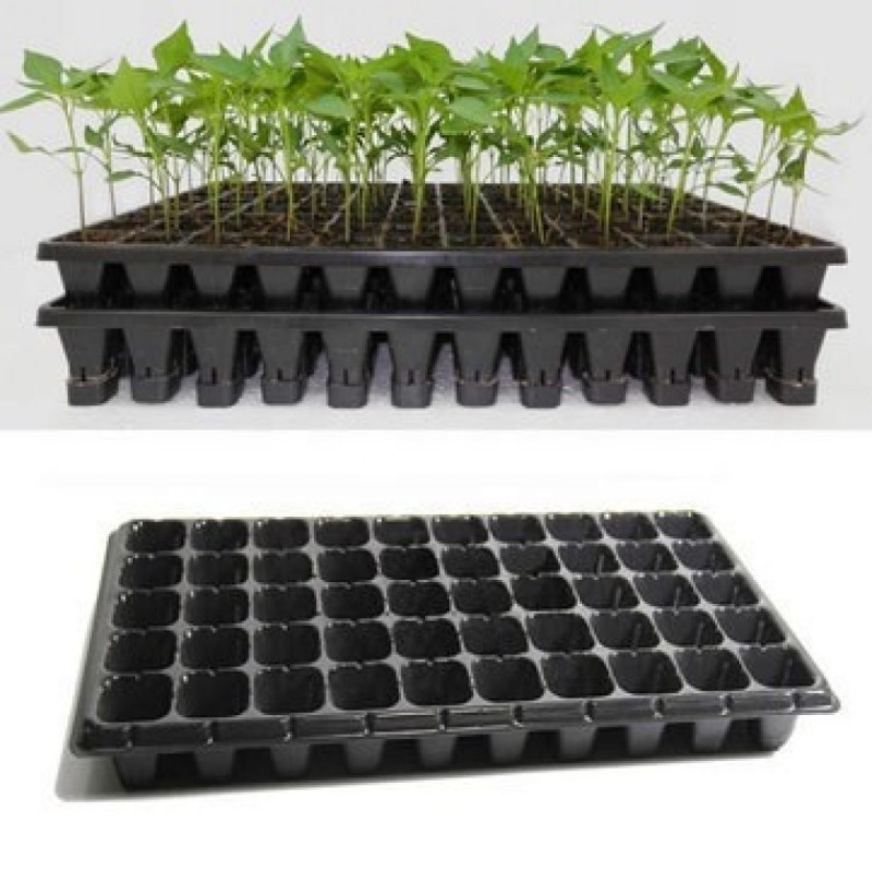 Hot Selling Reusable PS Plastic Seed Germination Tray 50, 72, 128, 200 Cells Seedling Plug Trays Seed Starting and Propagation