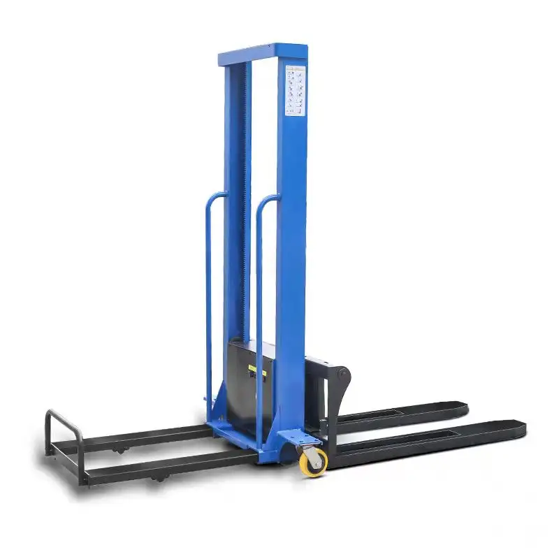 1 ton 500 kg portable pallet self loading lifting forklift electric stacker