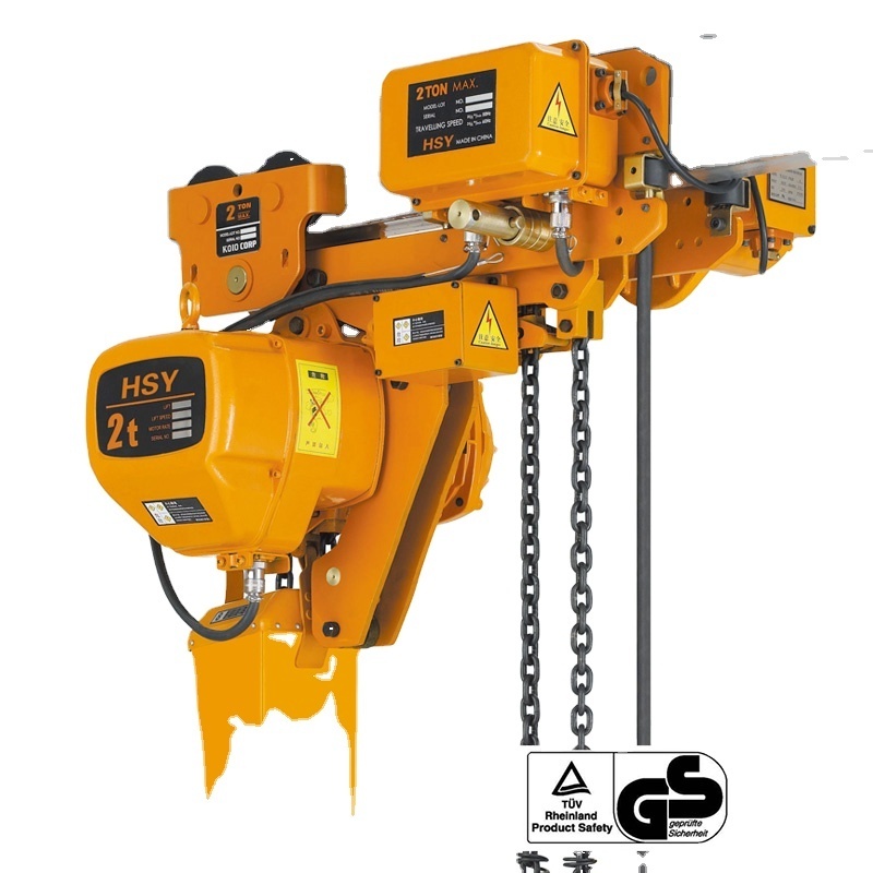 HSY 7500kg low clearance electric chain hoist with electric trolly