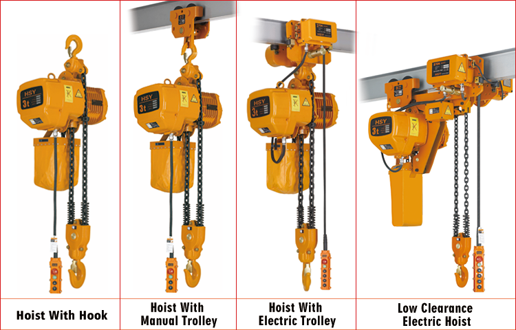 HSY 1 ton ghost head chain electric hoist with hook nitchi lower chain hoist