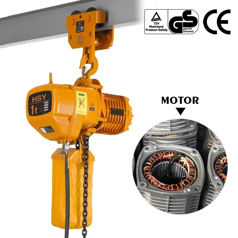 HSY 1 ton ghost head chain electric hoist with hook nitchi lower chain hoist