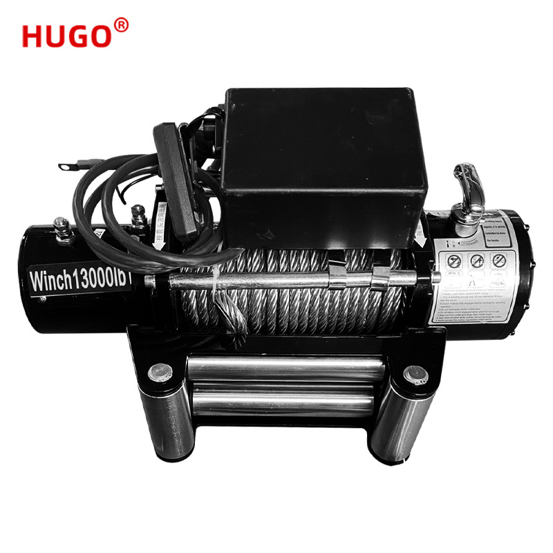 HUGO Brand Vehicle Mounted Winch 2000IBS 12V/24V Off-Road Self Rescue Hoist Lifting  Electric Winch