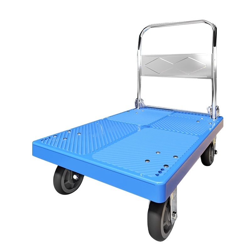 low price warehouse plastic table cart trolley folding portable platform trolley