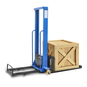 small self load lifting stacker 500kg semi electric portable self loading stacker pallet forklift