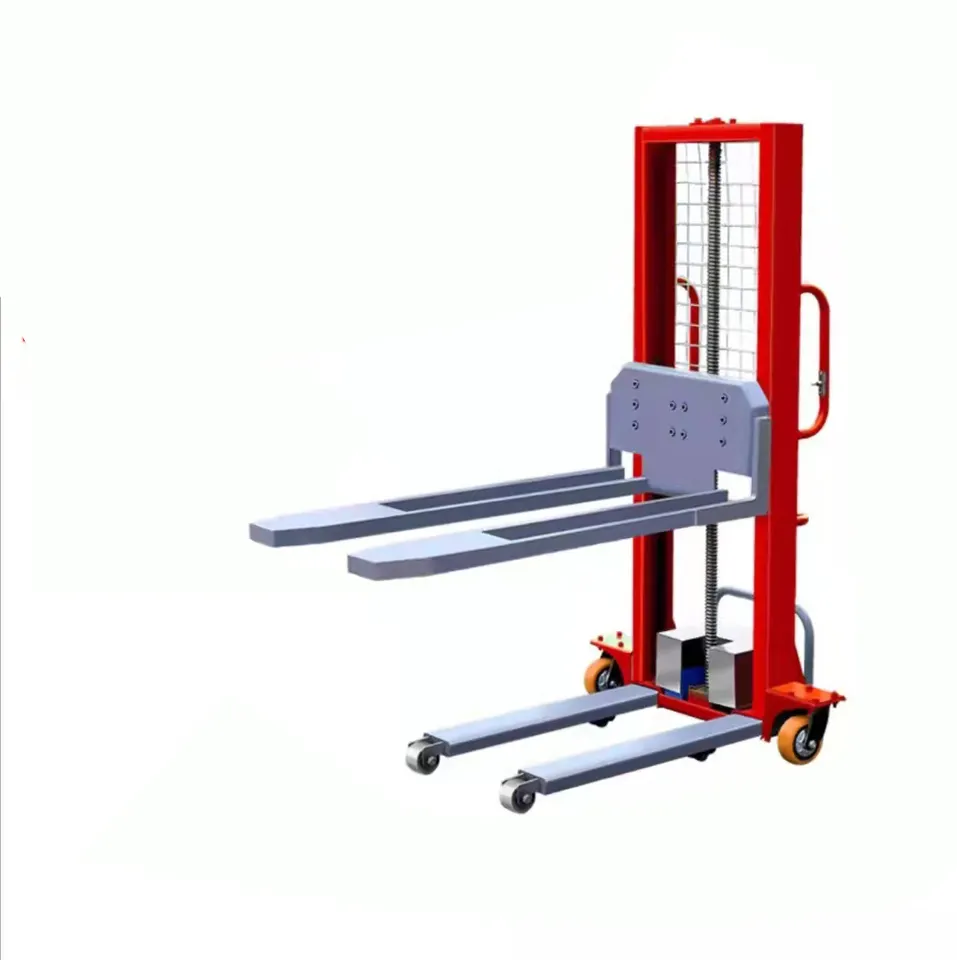 small self load lifting stacker 500kg semi electric portable self loading stacker pallet forklift