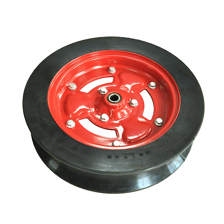 OEM high quality hollowed-out steel rim seeder 340x80mm planter firming wheel