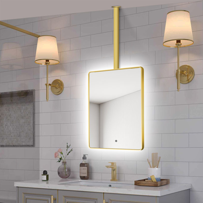 smart bathroom led rectangle mirror for villa hotel project double sided Beauty salon mirror suspended ceiling panels mirror