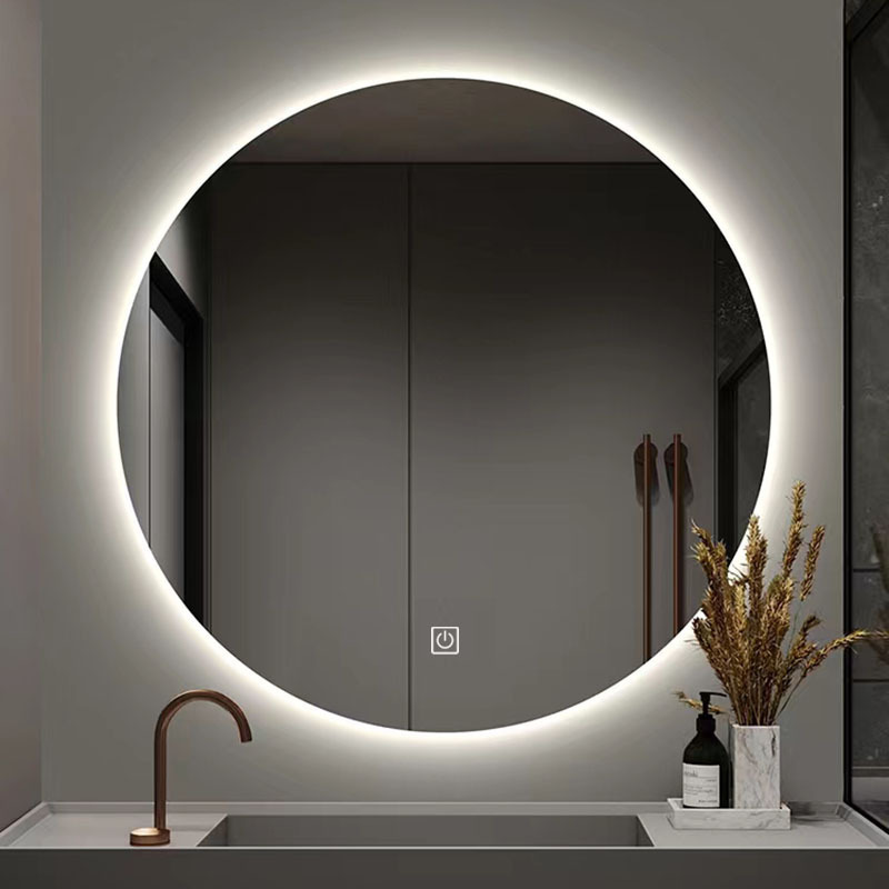 round Wall Hanging Backlit Smart Light Stylish  Back Lights Bath Makeup Mirror Bathroom LED Mirror With Sensor Touch Switch