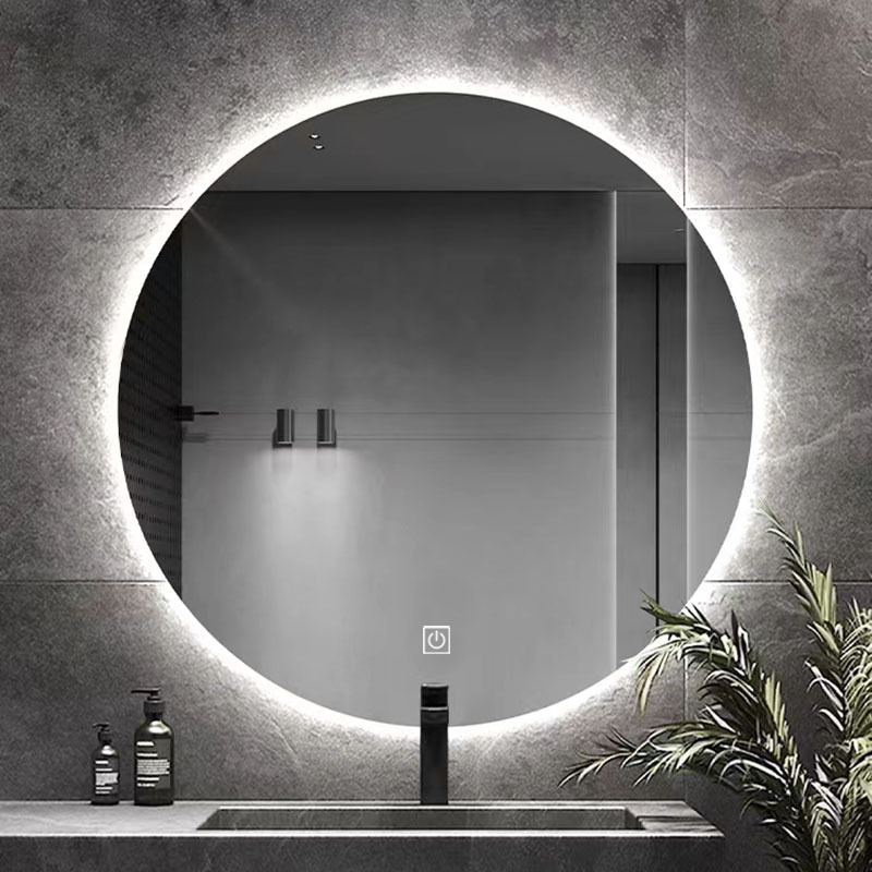 round Wall Hanging Backlit Smart Light Stylish  Back Lights Bath Makeup Mirror Bathroom LED Mirror With Sensor Touch Switch