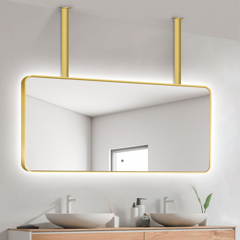 smart bathroom led rectangle mirror for villa hotel project double sided Beauty salon mirror suspended ceiling panels mirror