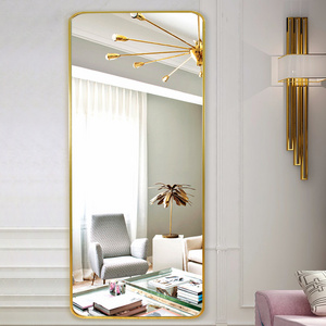 Aluminum frame rectangle full body floor dressing mirror back panel full length mirrors Standard Size Foot Length Stand Up