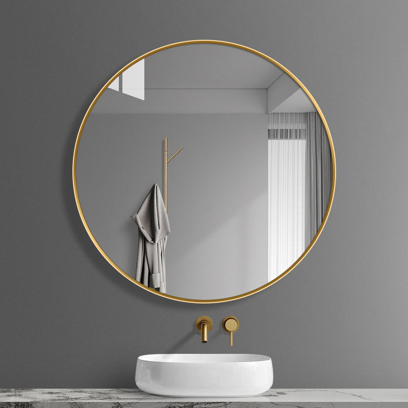 Black full wall mirror round Brushed Metal Frame Mirror for Living Room Bedroom Bathroom Circle Mirrors for Wall decor