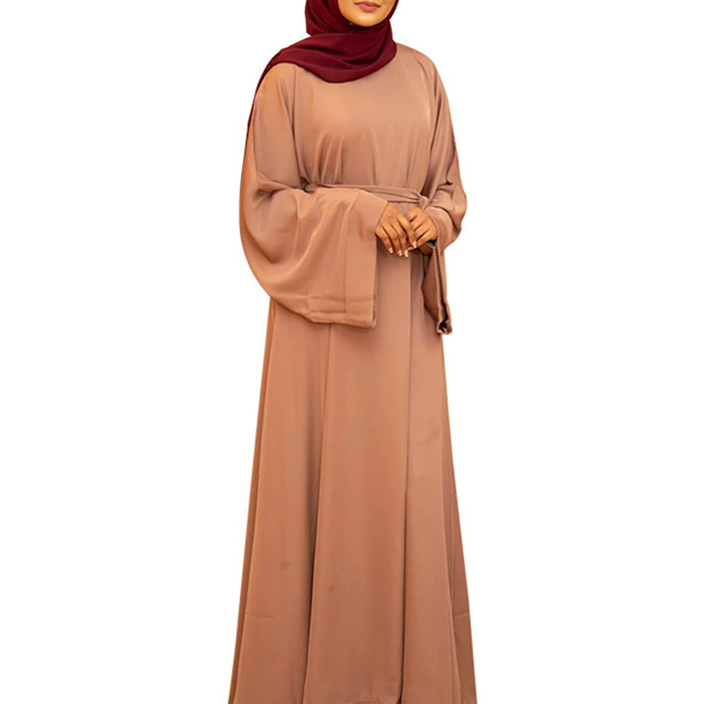 Latest Eid New Design Satin Dubai Abaya Designs Islamic Clothing Abaya Women Muslim Dress Front Open Abay