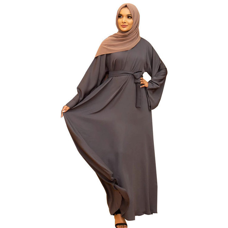 Latest Eid New Design Satin Dubai Abaya Designs Islamic Clothing Abaya Women Muslim Dress Front Open Abay