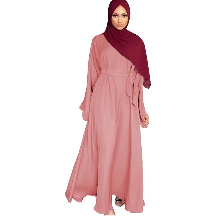 Latest Eid New Design Satin Dubai Abaya Designs Islamic Clothing Abaya Women Muslim Dress Front Open Abay