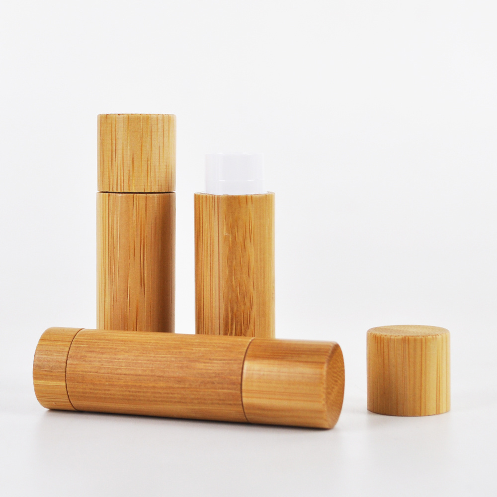 Hot Selling Wooden 5g Lip Balm Tube Bamboo Lipstick Tube High Quality Lip Balm Case Wholesale