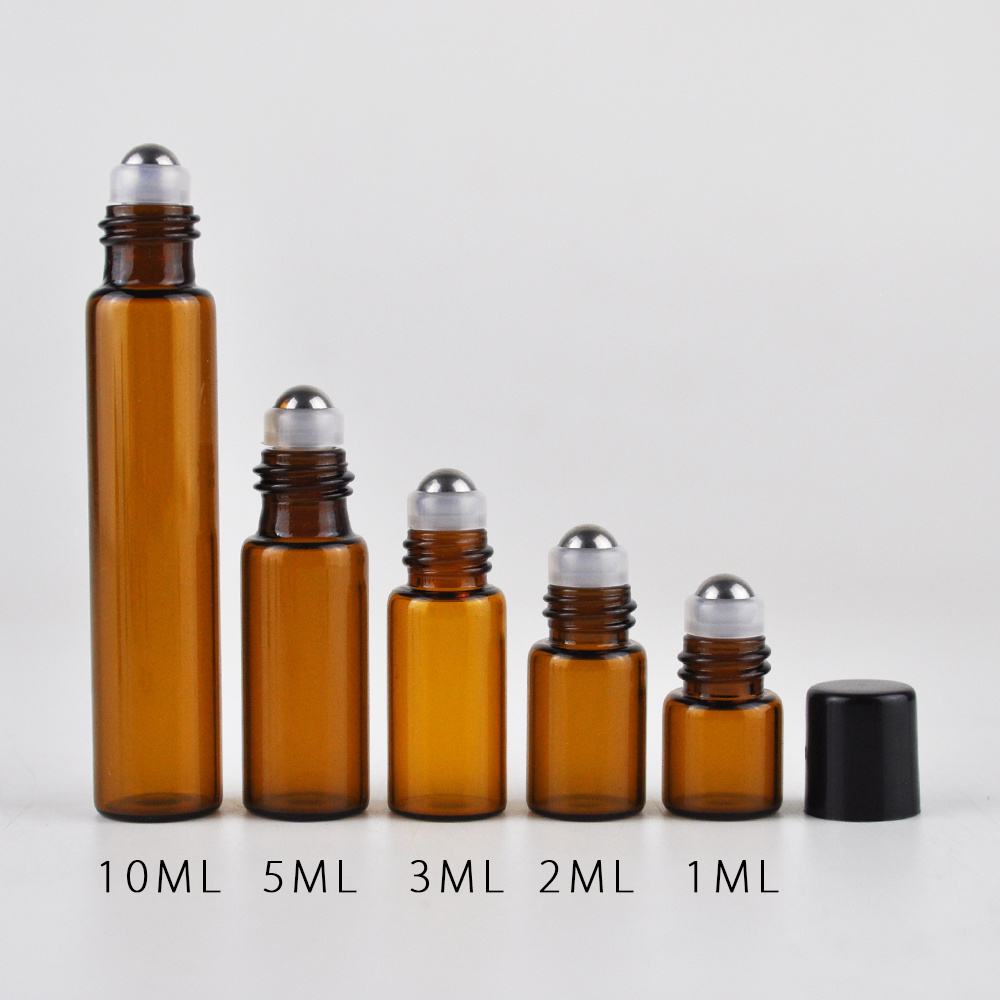 Stock Sample Mini Body Fragrance Essential Oil Perfume Roller Vials 1ml 2ml 3ml 5ml 10ml Clear Glass Roller Bottle