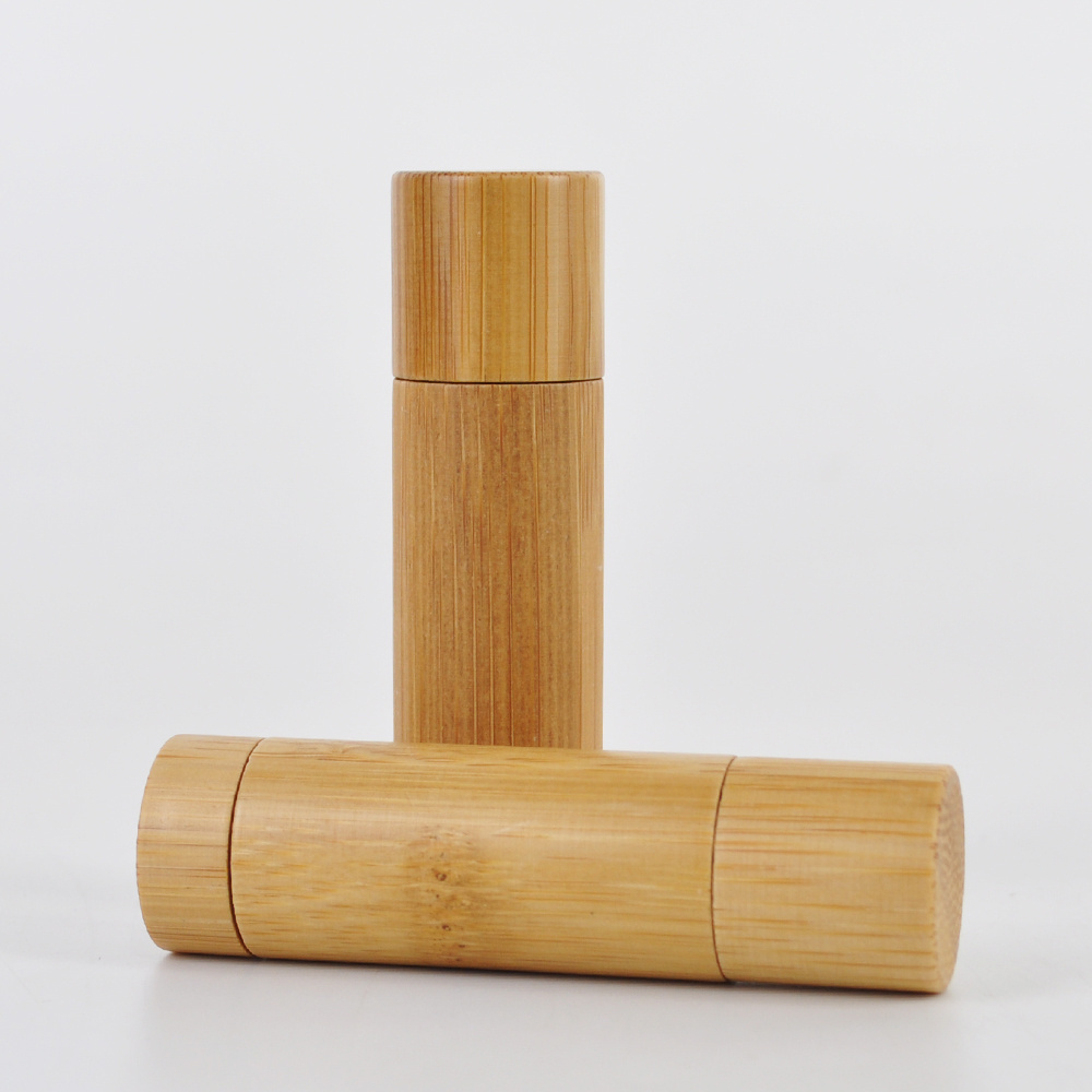 Hot Selling Wooden 5g Lip Balm Tube Bamboo Lipstick Tube High Quality Lip Balm Case Wholesale