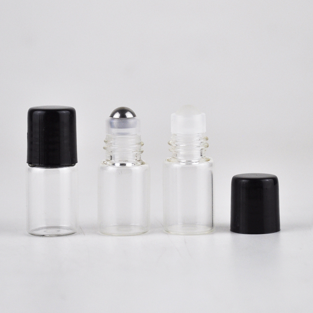 Stock Sample Mini Body Fragrance Essential Oil Perfume Roller Vials 1ml 2ml 3ml 5ml 10ml Clear Glass Roller Bottle