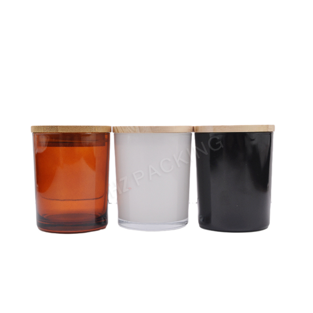 Warehouse 10oz Frosted Transparent Sublimation Blanks Small Tealight Glass Candle Jar With Wooden Lid