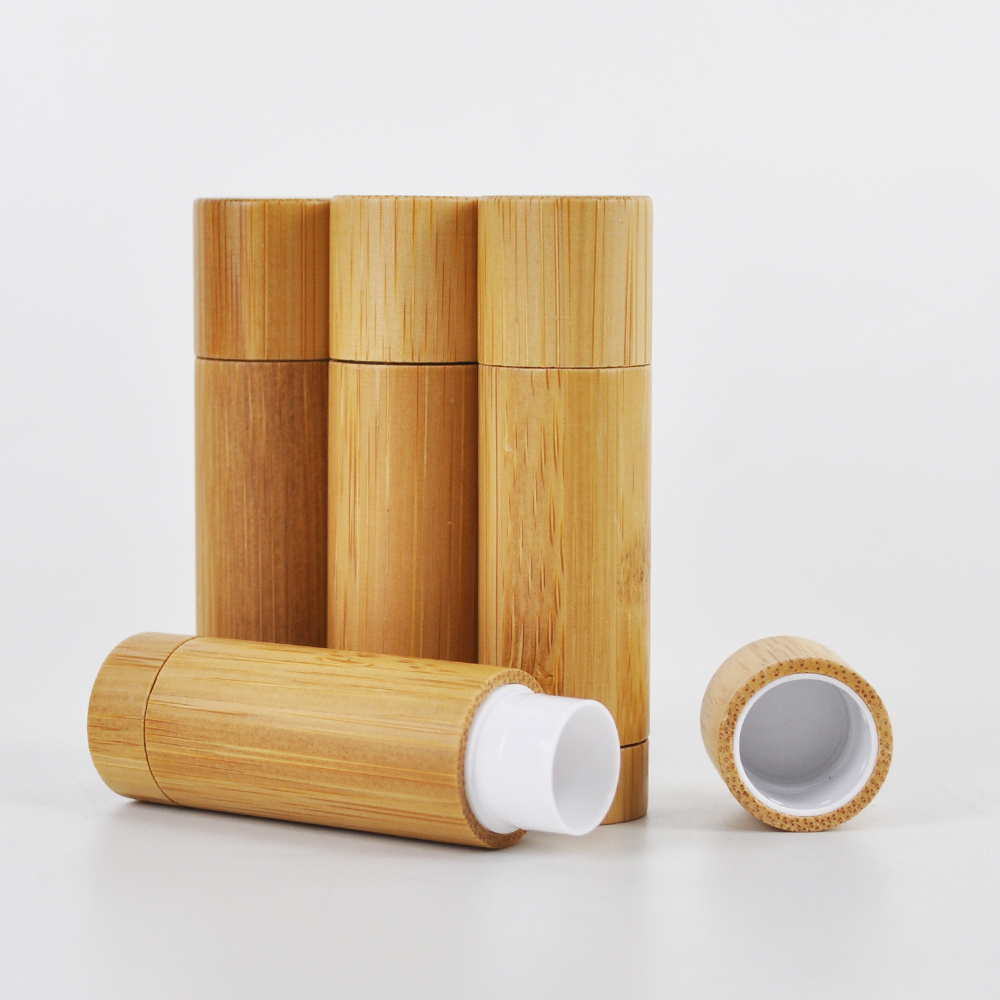 5g Wholesale Eco Friendly Bamboo Lip Balm Tube For Cosmetic Empty Lipstick Containers Lip Balm Stick Container