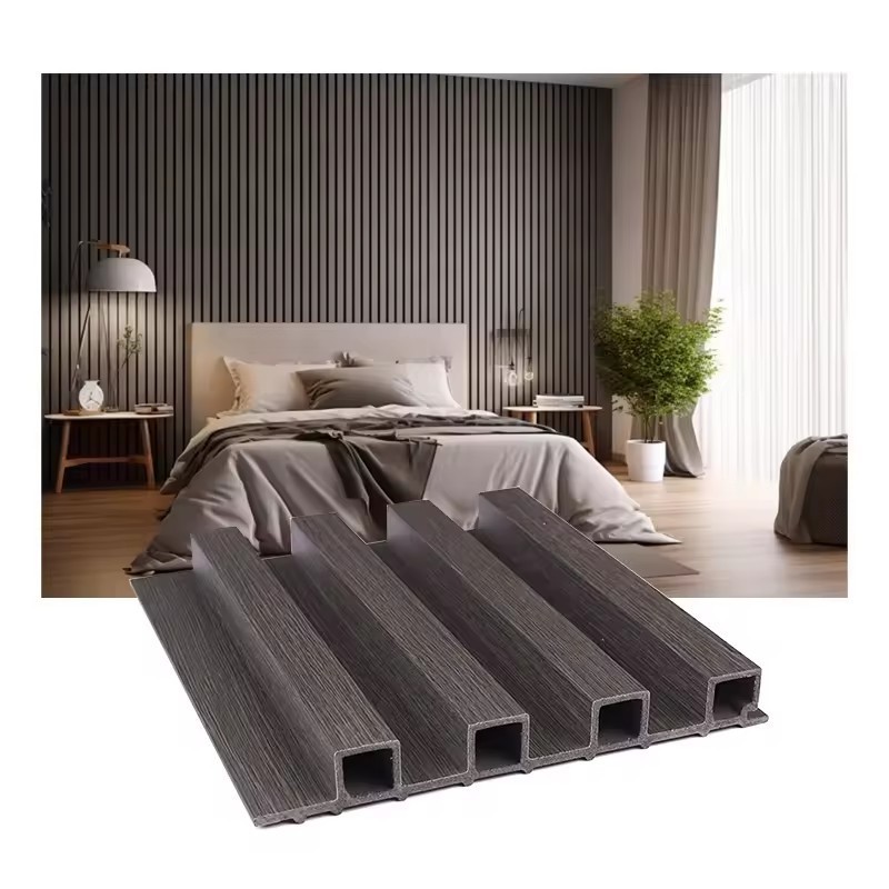 HZSY wpc indoor board bedroom corrugated board wooden slatted wainscoting panels cladding wall for hotel