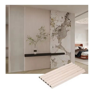 HZSY wpc indoor board bedroom corrugated board wooden slatted wainscoting panels cladding wall for hotel