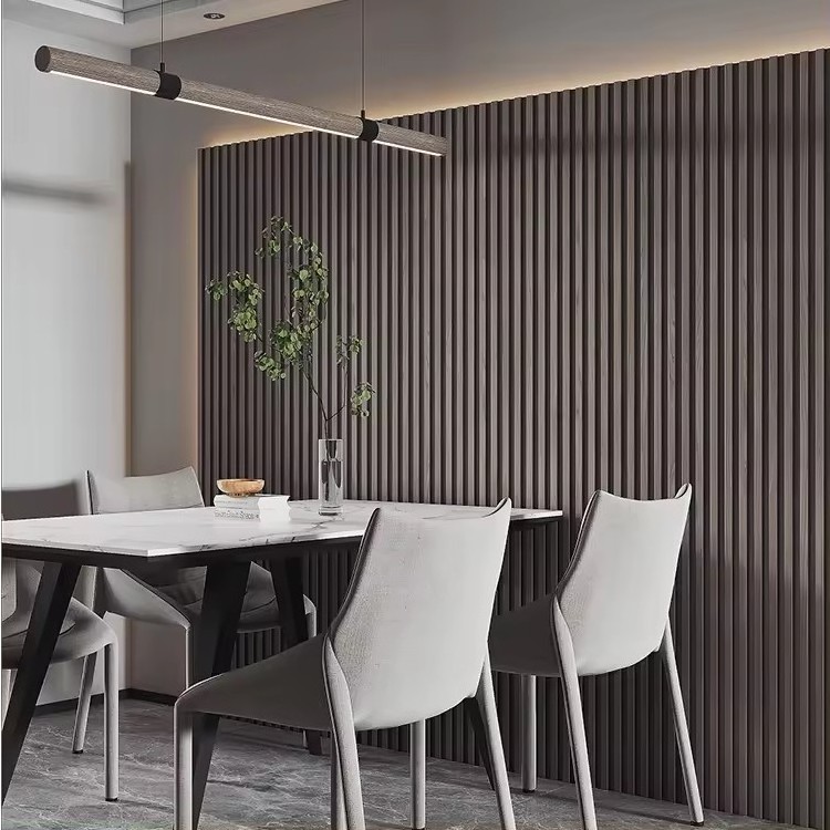 HZSY Water Proof Wood Fiber Internal Cladding Interior Pvc Panels Fluted Panel Restaurant Privacy Wall