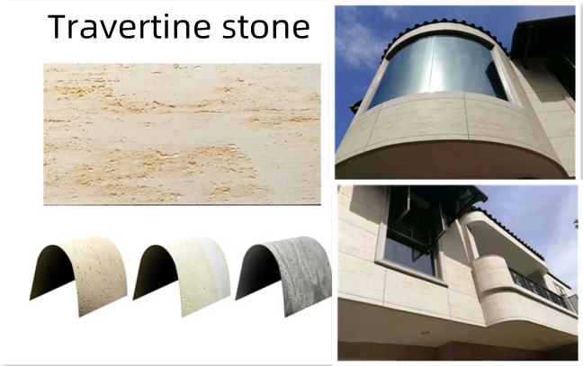 HZSY Natural Thin Flexible Stone Veneer Sheet Travertine for Outdoor Waterproof Flexible Soft Stone Wall