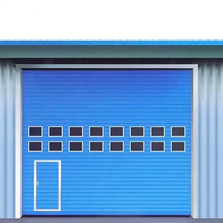 Strong wind resistant and reinforced steel door panels storage vertical doors for large warehouses elevated sectional door