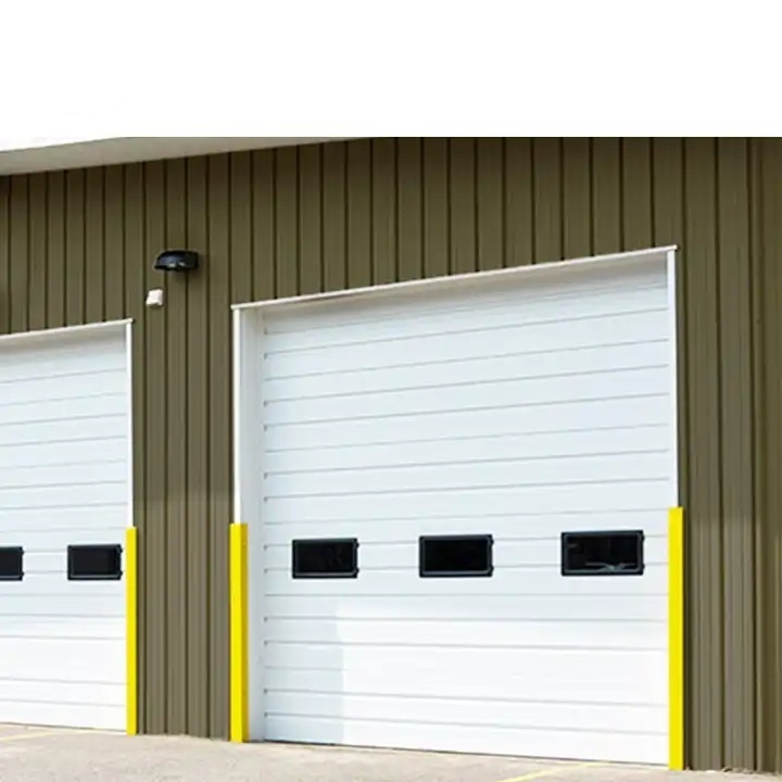 Strong wind resistant and reinforced steel door panels storage vertical doors for large warehouses elevated sectional door