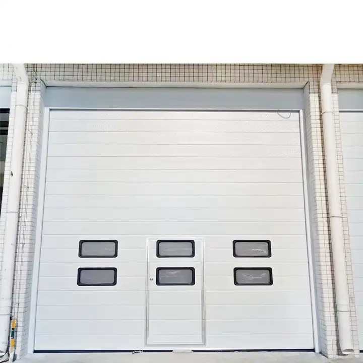 Strong wind resistant and reinforced steel door panels storage vertical doors for large warehouses elevated sectional door