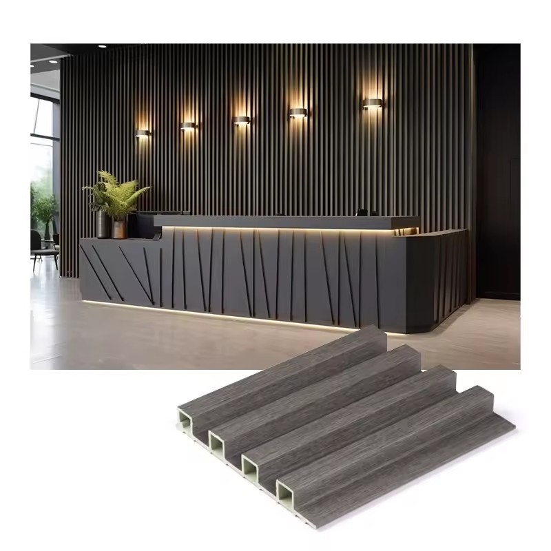 HZSY Uv-Resistant Waterproof Panels WPC Co-Extrusion Panels Indoor Fluted Wood Panels Wall Decor Interior