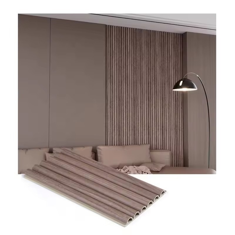 HZSY Uv-Resistant Waterproof Panels WPC Co-Extrusion Panels Indoor Fluted Wood Panels Wall Decor Interior