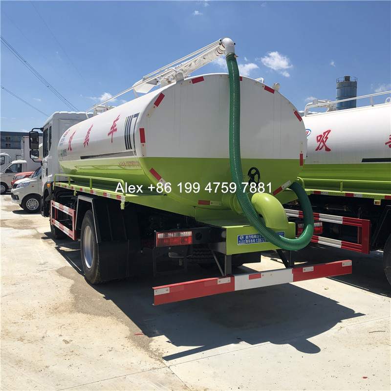 4x2 Euro 6 Dongfeng 13000 liters sewage vacuum truck