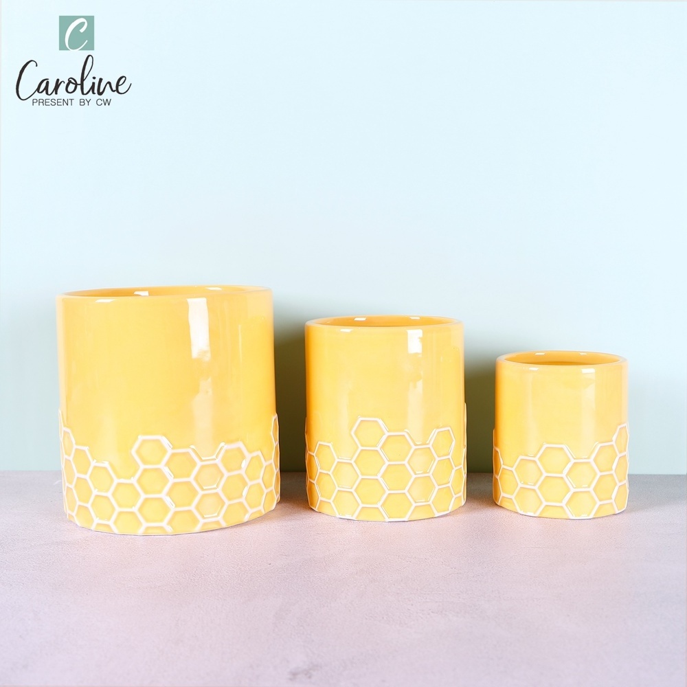 Caroline Wholesale Airtight Ceramic Food Cookie Candy Rice Tea Coffee Storage & Container Canister Jar with Wood Lid