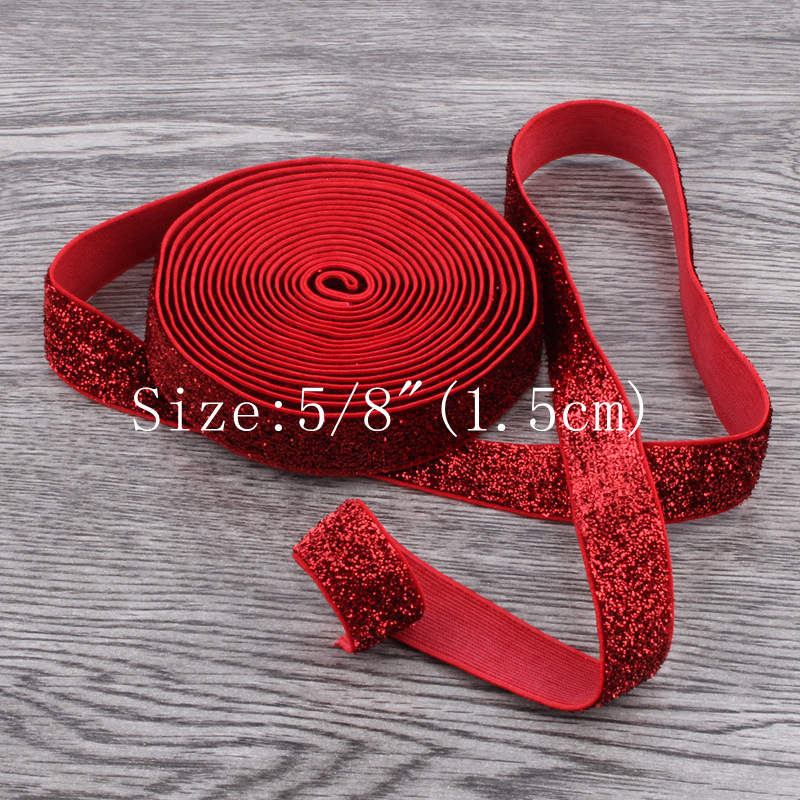 1.5cm wide elastic webbing glitter gold onion tape nylon elastic girl hair bands accessories clothing accessories