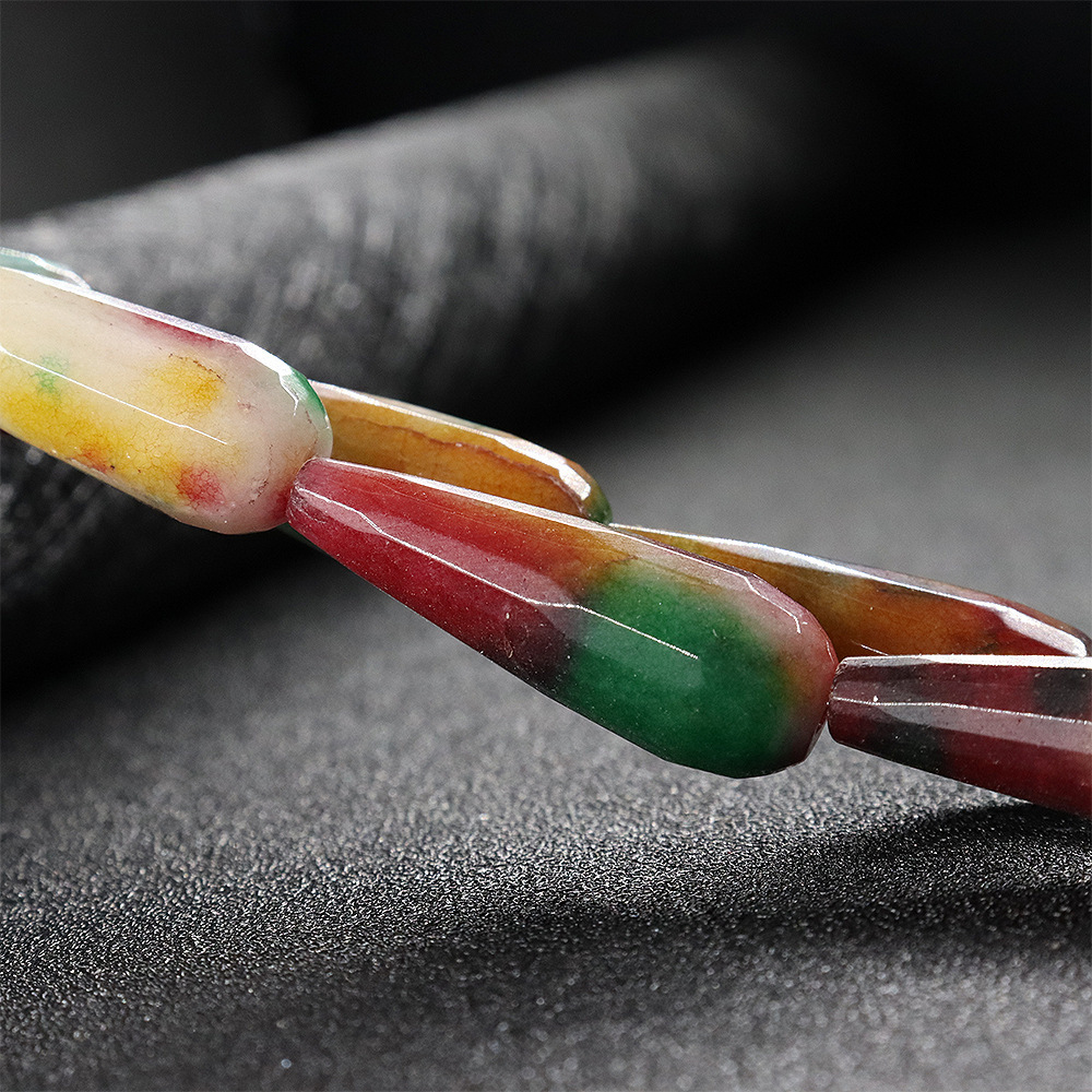 10*28MM Long water drop garnet colorful natural gemstone bracelet charm stone necklace pendant beads