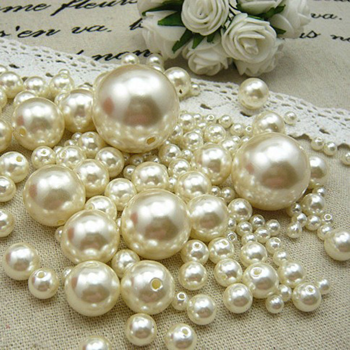 Cheap ABS plastic pearl beads wholesale White imitation pearl