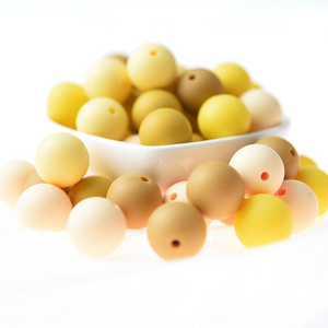 JC silicone focal beads wholesale food grade teething gel round silicon bead 15mm spot stocks